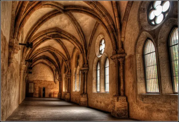 saint agnes monastery corridor with archway